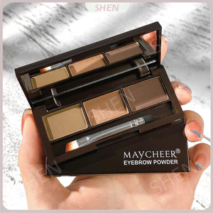 D.G MAYCHEER Bột Lông Mày Ba Màu Mượt Phấn Mũi Phấn Mắt Đường Viền Bảng Ba Trong Một Chống Thấm Nước Không @ -