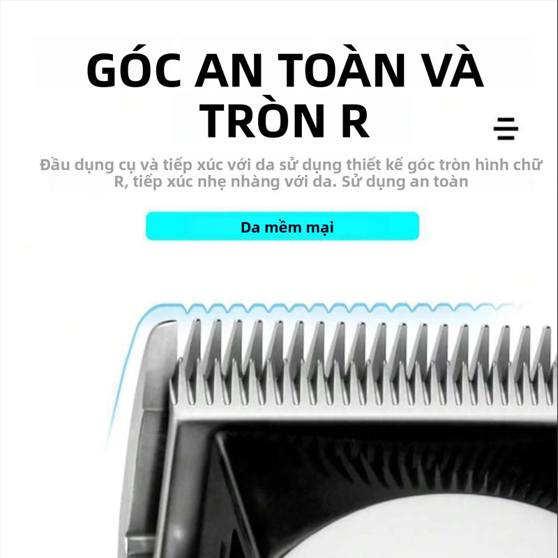 Tông đơ cắt tóc không dây chuyên nghiệp,Lưỡi titanium, màn hình LED hiển thị pin, dùng được cho cả gia đình và thú cưng