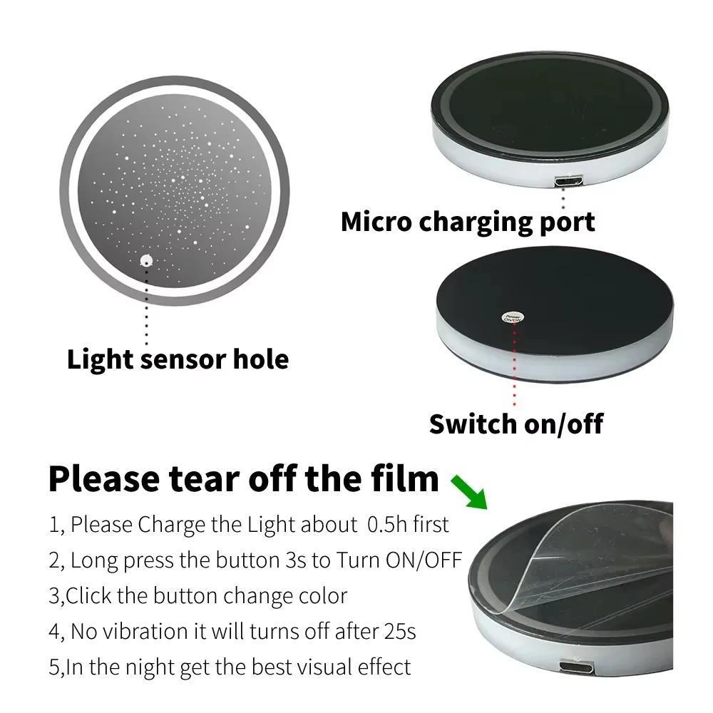 [Sẵn sàng] 1 / 2 Giá đỡ cốc LED có thể sạc lại 7 màu Đèn thay đổi đế lót ly ô tô Chai khí quyển Phụ kiện ô tô dành cho thanh thiếu niên