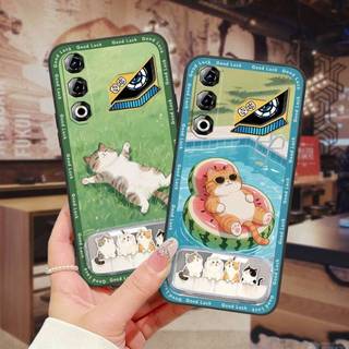 Ốp Lưng Mềm Dễ Thương Ốp Lưng Điện Thoại ZTE Nubia Neo3 GT 5G Túi Đựng Điện Thoại Thêu Giá Đỡ Điện Thoại Chống Sốc Gương Trang Điểm Sang Trọng Vải Bảo Vệ Miếng Dán 3D Chân Đế Hoạt Hình Bền Đẹp Chống Bụi