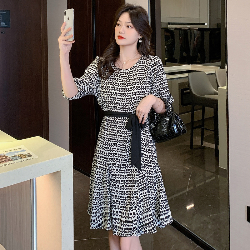Đầm voan hoa nhã nhặn, đầm midi, phong cách Pháp cổ điển cho nữ