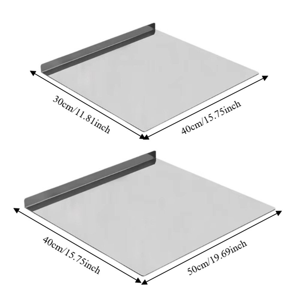 Thớt inox dày FUHUIOT hai mặt, cạnh chống trơn, tiện chuẩn bị bánh ngọt và trái cây