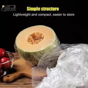PlumHOUSE 50 Chiếc Bao Đựng Thực Phẩm Dùng Một Lần Nhà Bếp Paaging Túi Bảo Quản Nhựa Co Giãn Bọc Thực Phẩm Bao Da Tươi Giữ Nắp Đĩa VN