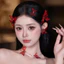 1 Bộ Kẹp Tóc Bướm Màu Đỏ Ngọt Ngào, Phong Cách Công Chúa