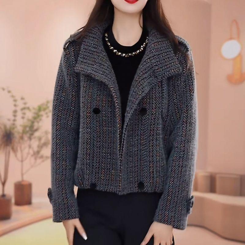 VN 2023 Thu Đông Phong Cách Mới Áo Khoác Nữ Thoải Mái Rời Thời Trang Bảo Vệ Toàn Diện Áo Cardigan Ngắn Chất Lượng Cao