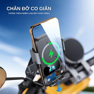 [HỎA TỐC] GIÁ ĐỠ ĐIỆN THOẠI XE MÁY 15W CHỐNG NẮNG MƯA Ô CHE MINI - SẠC KHÔNG DÂY CAO CẤP - CHỊU ĐƯỢC MỌI THỜI TIẾT