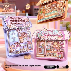 Little Mochi Jelly Sticker Sách Yên Tĩnh Cô Gái Trẻ Em Trang Ba Ngôi Cảnh Lớn Cắt Không Có Thể Giặt Được Sách Đồ Chơi Giải Nén