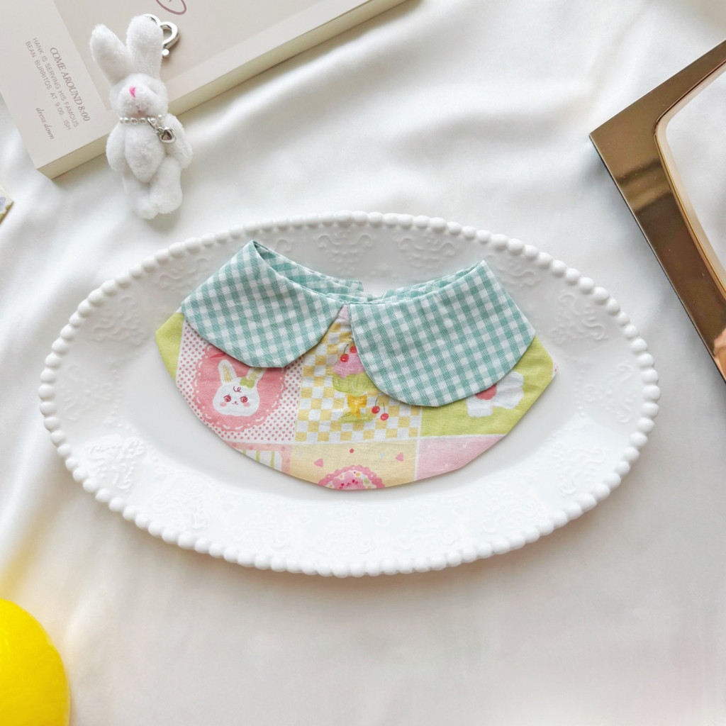 [Pet-Eleven] Khăn Nước Bọt Cho Thú Cưng Dễ Thương Macaron Màu Kẻ Sọc Yếm Cho Chó Chó Nhỏ Mèo Trang Trí Muppet Anh Ngắn
