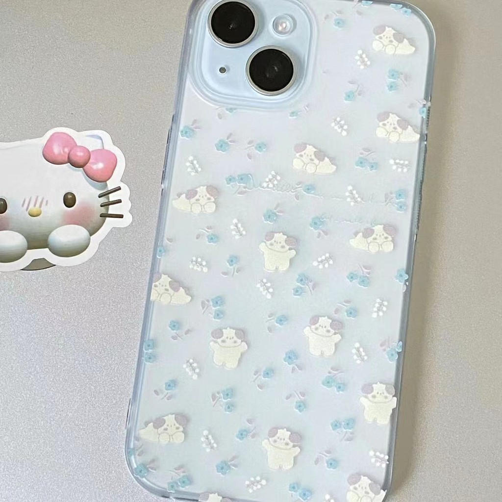Chihuahua màu xanh thích hợp cho iphone 17/15 vỏ điện thoại 14/13pProMax trong suốt 12/11 phần mềm