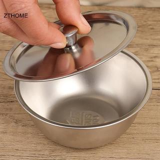 ZTHOME 304 Bát trứng hấp bằng thép không gỉ có nắp đậy Bộ đồ ăn nhà bếp Salad trái cây Món tráng miệng Bát súp Hộp đựng thực phẩm Mì gạo Bát HOT