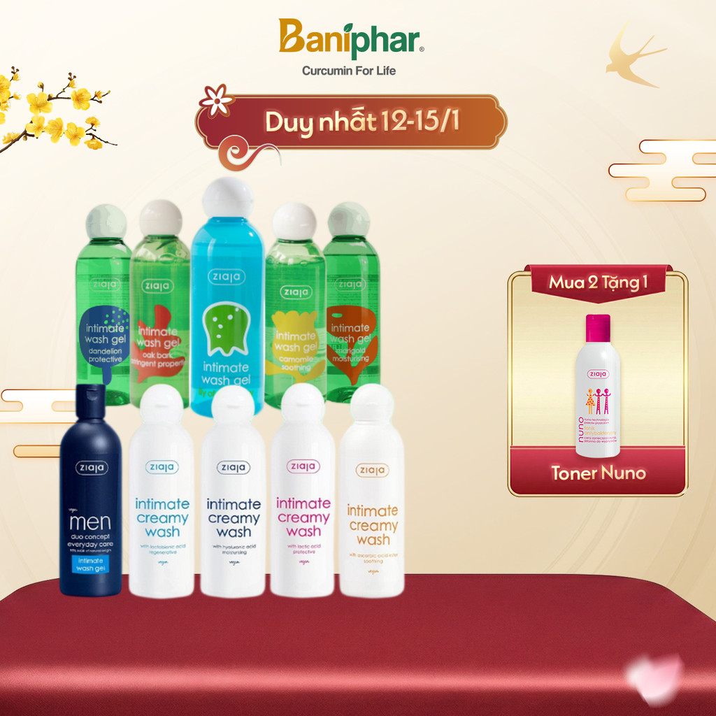 Dung dịch vệ sinh phụ nữ Intimate ZIAJA giúp làm sạch, cân bằng độ pH 200ml