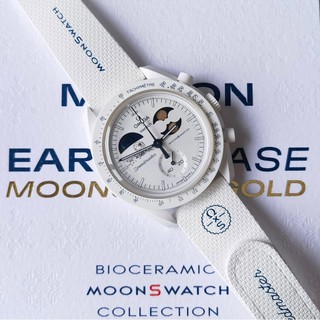 Mới Lạnh Mặt Trăng Đồng Hồ Nam Quarz Đồng Hồ Chức Năng Đầy Đủ Chronograph Dạ Quang Đồng Hồ Đeo Tay Có Hộp