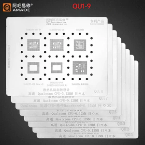 9 Cái / lốc Amaoe QU 1-9 BGA Reballing Stencil cho Xiaomi cho Huawei cho Oppo MTK Qualcomm SM8350 SDM888 MSM8998 SM7250 SM7350 CPU RAM