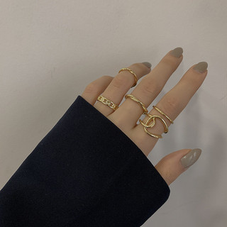 Nhẫn rỗng dây điều chỉnh phong cách tối giản Hàn Quốc từ Dongdaemun - Bộ 5 món nhẫn nữ đa năng