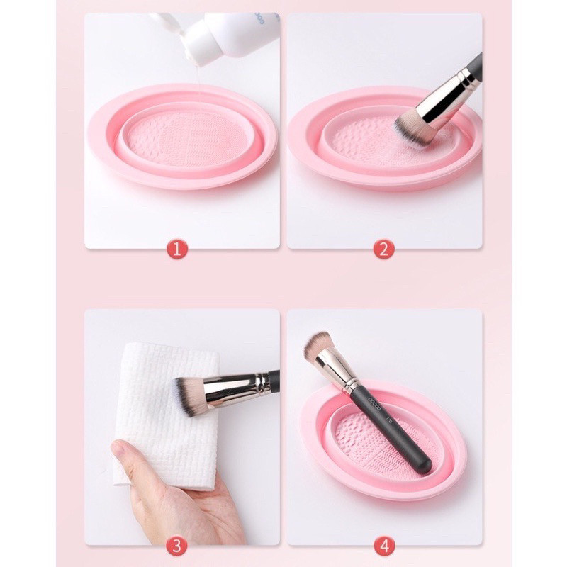 Dụng cụ vệ sinh Silicone nước giặt, giá phơi cọ, mút trang điểm Gecomo bằng nhựa chuyên dụng cao cấp nhỏ gọn tiện lợi