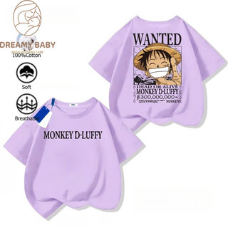 COD✅ (Hồ Chí Minh)DREAMY BABYÁo thun One Piece cho trẻ em   Cổ tròn 100% cotton thoáng mát đáng yêu anime Mẫu mới 2025