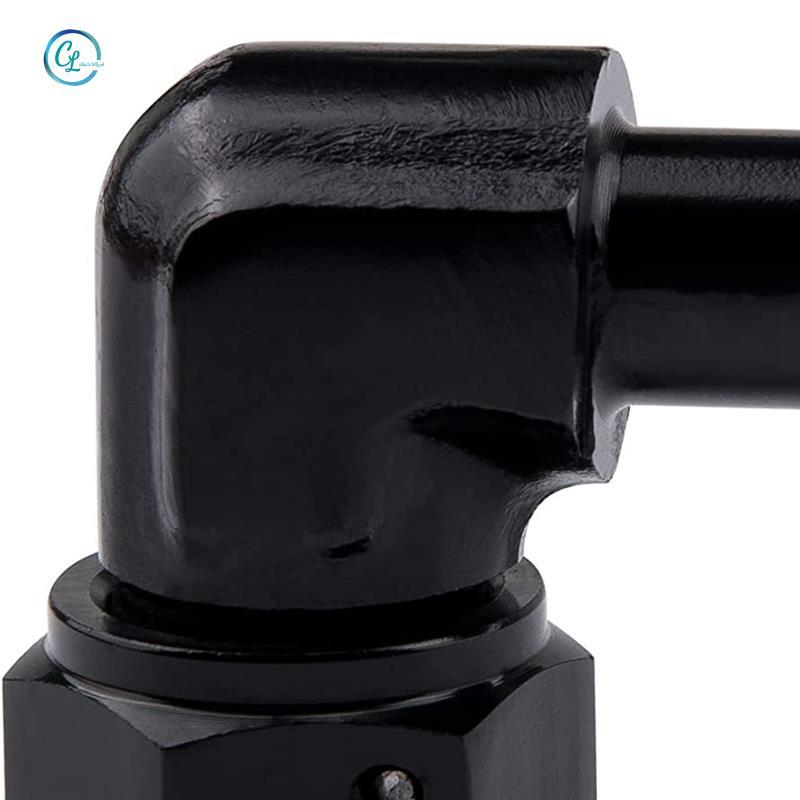 6AN Nữ toBarb 90 Độ Khuỷu Tay Xoay Phụ Kiện Ống Nhôm Barb Line Adapter Đen