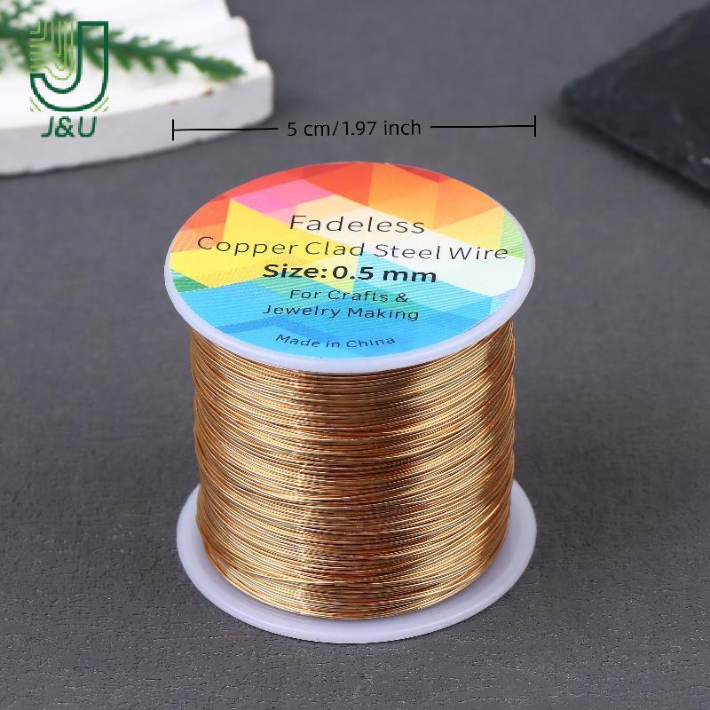 Dây thép mạ đồng 100m dùng làm trang sức và hoa handmade, dễ uốn cong, đường kính 0.3/0.4/0.5mm