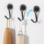 GILL 2 Móc Nam Châm Tủ Lạnh, Móc Từ Tính Đen / Trắng Hạng Nặng, Không Khoan 360° Móc treo nhà bếp xoay Phòng tắm