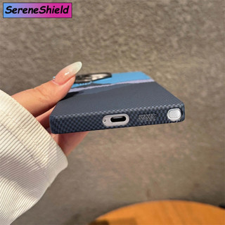 Ốp điện thoại di động từ tính màu sợi Carbon Kevlar thời trang Samsung S25 S24 Super S23 Plus Mg Vỏ bảo vệ từ tính chống sốc PC cứng.