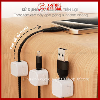 Kẹp giữ dây sạc bằng nhựa hít nam châm dán tường siêu dính giúp cố định dây điện, kẹp cố định dây sạc mini - KDSCNC