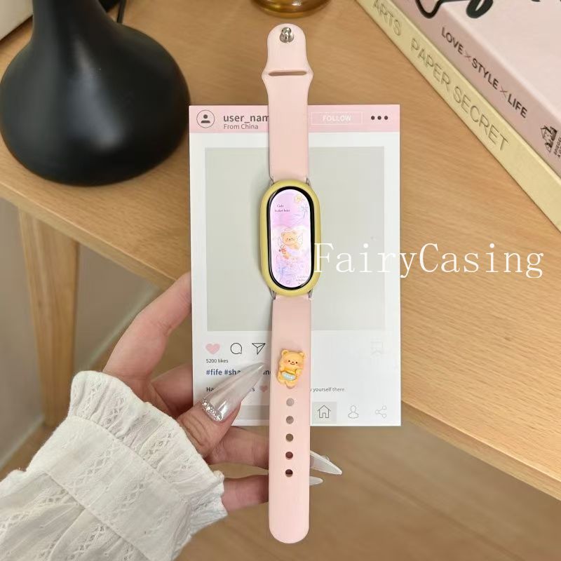 Ốp Lưng Mềm + Dây Đeo Cho Xiaomi Mi Band 10 9 8 NFC Phụ Kiện Vòng Tay Silicon Thể Thao Cho Miband 10Ceramic Phiên Bản Dây Đeo Tay