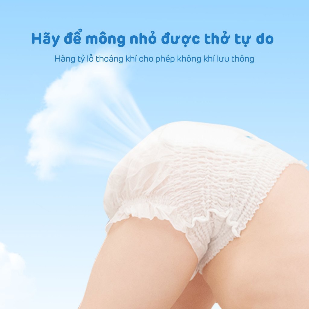 [Combo 3] Tã/Bỉm Quần Cao Cấp Aiwibi Light Feather Cho Bé Siêu Thấm Hút, Chống Tràn - Gói Lớn M/L/XL/XXL/XXXL/XXXXL