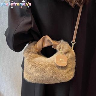 Khung Ảnh Nữ Sang Trọng Túi Xách Ruched Tay Cầm Nhỏ Nữ Đeo Vai Túi Tote Thường Ngày Nửa Mặt Trăng Hobos Túi Mùa Đông VN