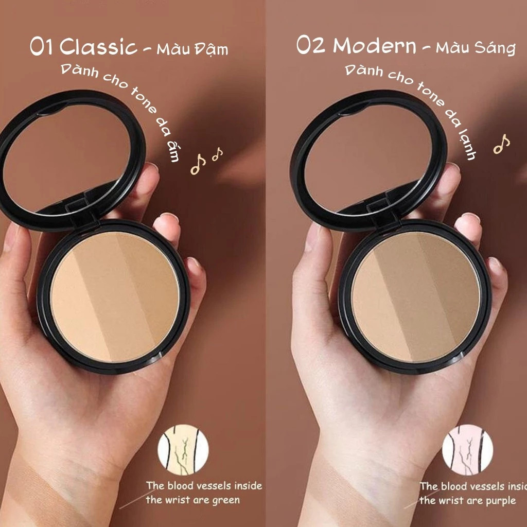 Too Cool for School 3-Color Contour Palette – Bảng Phấn Tạo Khối 3 Màu, Định Hình Khuôn Mặt và Làm Sáng Da