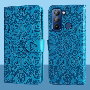 Ví da từ tính Flip Case cho Tecno Pop 5 Lte Pop 5 Pro Premier Vỏ điện thoại hướng dương dập nổi