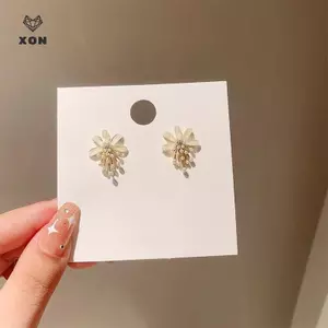 Bông Tai Thả Ngọc Trai Hoa Thời Trang, Phù Hợp Đám Cưới và Dự Tiệc