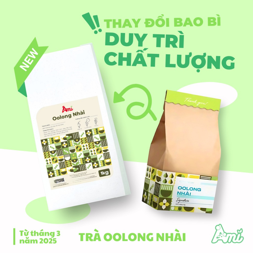 Trà Ô Long Nhài AMI Cao Cấp 1kg, Hương Nhài Thanh Khiết, Vị Trà Đậm Dịu Dùng Pha Chế Chuyên Nghiệp