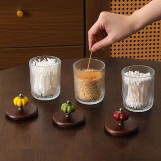Retro Mỹ Thủy Tinh Bông Hộp Bảo Quản Giá Trị Cao Pháp Sáng Tạo Tăm Giá Đỡ Nha Khoa Bóng Trang Trí Đồ Trang Trí
