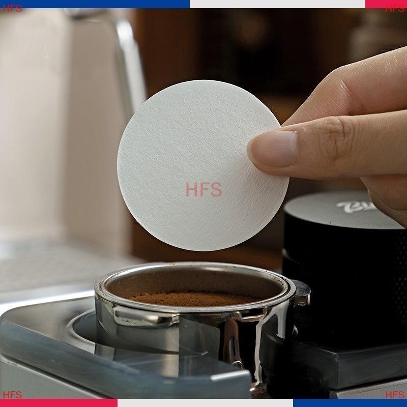 [HFS] 100 Bộ Lọc Giấy Espresso 51mm 53mm 58mm Màn Hình Pu Cho Delonghi Breville Portafilter Máy Dụng Cụ Giấy Lọc Cà Phê MỚI
