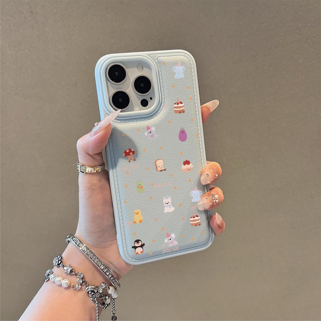 Ngọt ngào hệ nhỏ cưng thích hợp cho iPhone17 16pro trường hợp 11 promax 15Plus trống gói