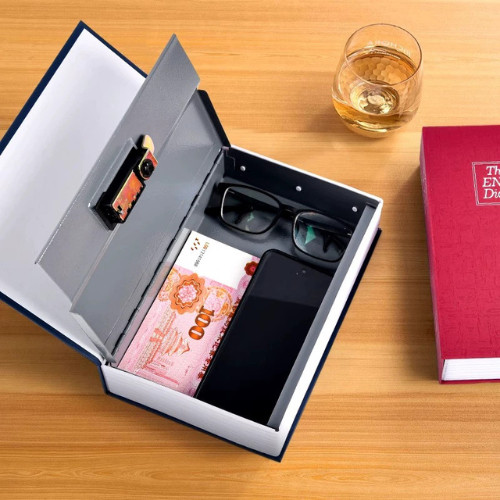 Thùng tiền mini hình sách, bảo mật và tiện lợi với mật khẩu, ngăn chặn trộm cắp hiệu quả