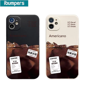 Ibumpers Ốp Điện Thoại Hợp Thời Trang Đá Americano In Cà Phê Silicon Mềm Cao Cấp Chống Sốc Cho iPhone 11 12 13 14 15 16 Pro Max IP 7 8 Plus X XS XR Xs max