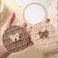 FAVORITEGOODS Gương du lịch di động, Gương bỏ túi Mini gấp kính chất lượng cao, Họa tiết vách ngăn bền Kích thước nhỏ Trang điểm gương tròn Sử dụng