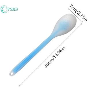 Chenlongshang Kem Dưỡng Da Đa Năng Kem Dưỡng Da Silicon Tay Cầm Dài Body Cleaner Bàn Chải Tắm Ba Applicator EN