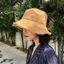 Mũ ngư dân viền thô DARON, Mũ xô mỏng có thể gập lại đơn giản, Tấm che nắng mũ vành Shabby Nhẹ màu trơn Mũ chống nắng mùa xuân