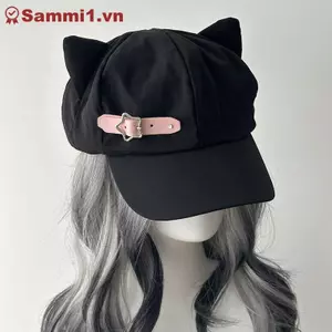 Tai mèo bông nữ handmade phong cách gothic và steampunk punk, có dây kéo - phù hợp cho bé gái Việt Nam