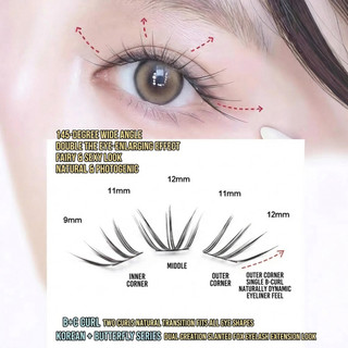 Lông mi giả kéo dài tự nhiên 9-12mm Sợi nhân tạo để trang điểm chụp ảnh