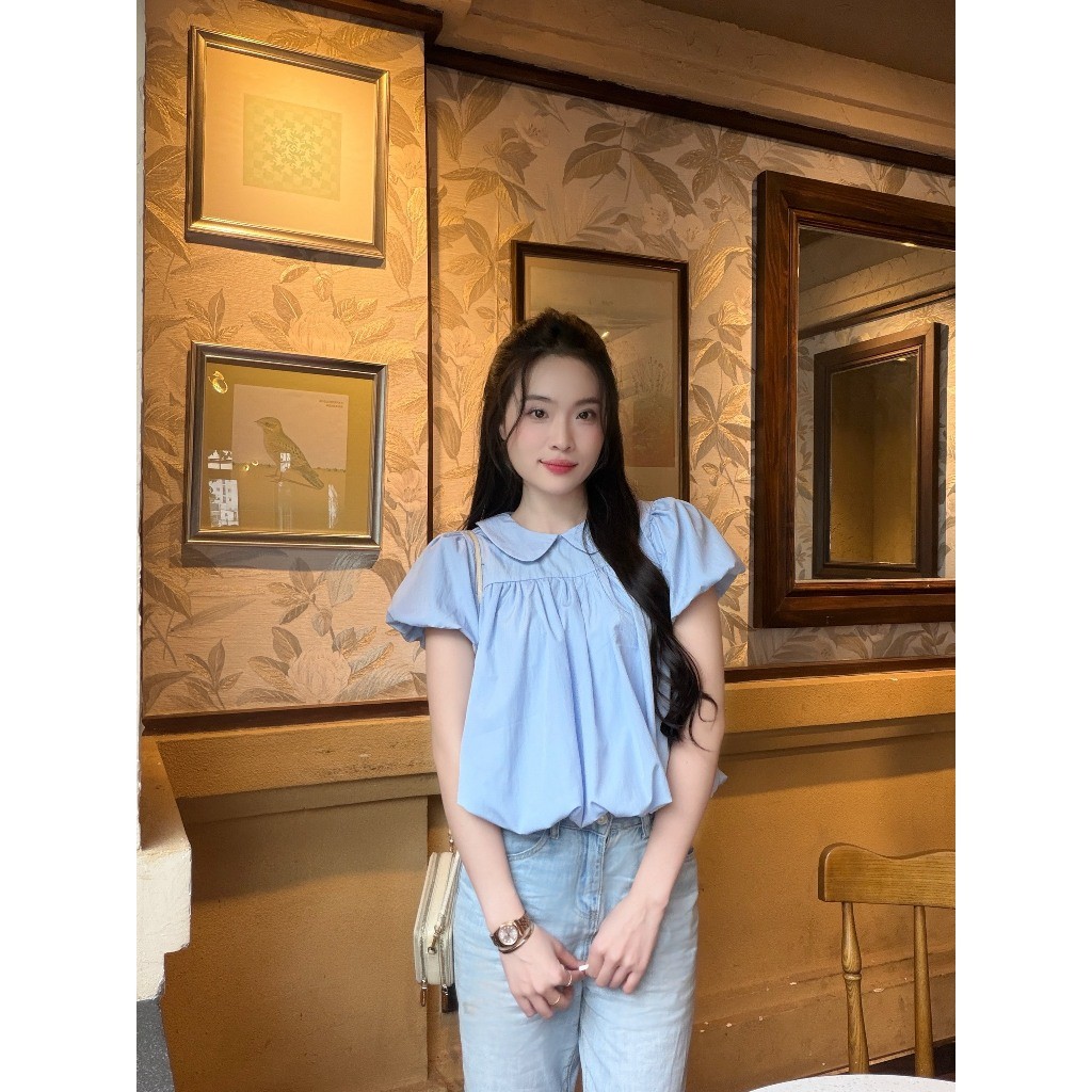 Áo kiểu hottrend nữ áo bí cổ sen xinh xắn trẻ trung TL.Online Shop Thời Trang Nữ  - A191