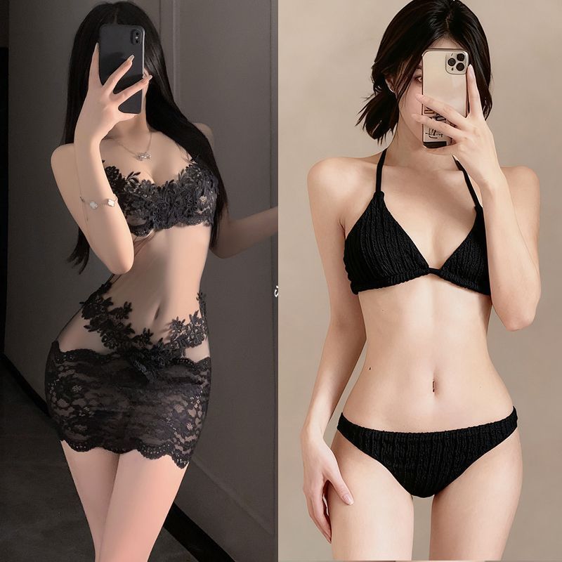 Váy dài ren xuyên thấu màu trắng Váy Bikini Đồ bơi nữ