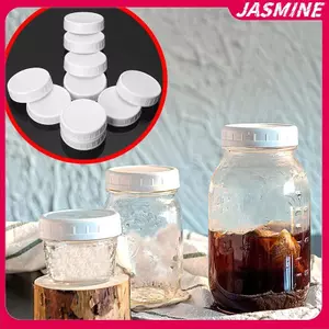 JASMINE 10pc Trắng Mason Đóng Hộp Bình Uống Nắp 70mm / 86mm Đường Kính Trong Vỏ Nhựa Không Lót Nắp Gân Nắp Bảo Quản Thay Thế JASMINE