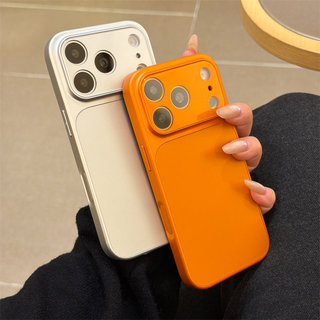 Như 17Pro Ống Kính Mạ Điện Bạc Cam PC Ốp Lưng Điện Thoại iPhone 17Promax 16Promax 13 14 15 Pro Max Chống Sốc Nam Nữ Vỏ Di Động