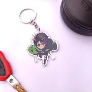 FEELIO - Gantungan Kunci Acrylic 3mm Anime Attack on Titan Shingeki no Kyojin Levi Mikasa Eren Armin GK15 - Attack on