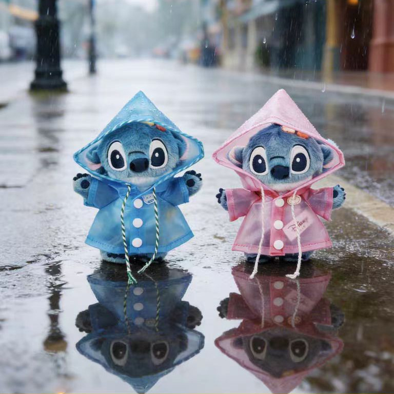 Spike Price [Chính hãng] Áo mưa Disney Stitch Charm Sang trọng Búp bê Cross-Dressing Áo mưa Stitch Móc khóa Túi Phụ kiện Interstellar Baby Anime Ngoại vi Quà tặng