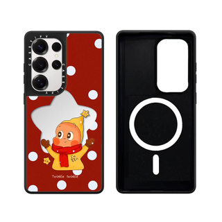 Từ Tính Trái Tim Tình Yêu Bánh Hoa Hồng Cô Gái Bay Gương Cứng Phone Case Dành Cho Samsung Galaxy S26 25 24 23 UItra S26 25 24 23 Plus Vỏ Bảo Vệ Chống Sốc