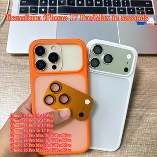 Ốp Điện Thoại Cứng Mờ Mờ + Phim Ống Kính Tương Thích Cho iPhone 13 14 15 16 Pro Max Đổi Sang 17 Pro Max Ngoại Hình
